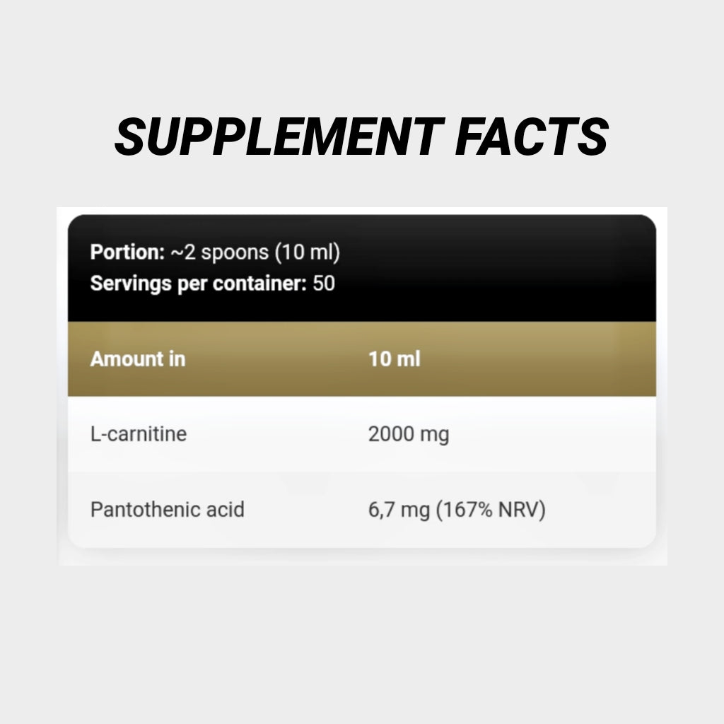 anabolic l-carnitine 500ml nutrition facts