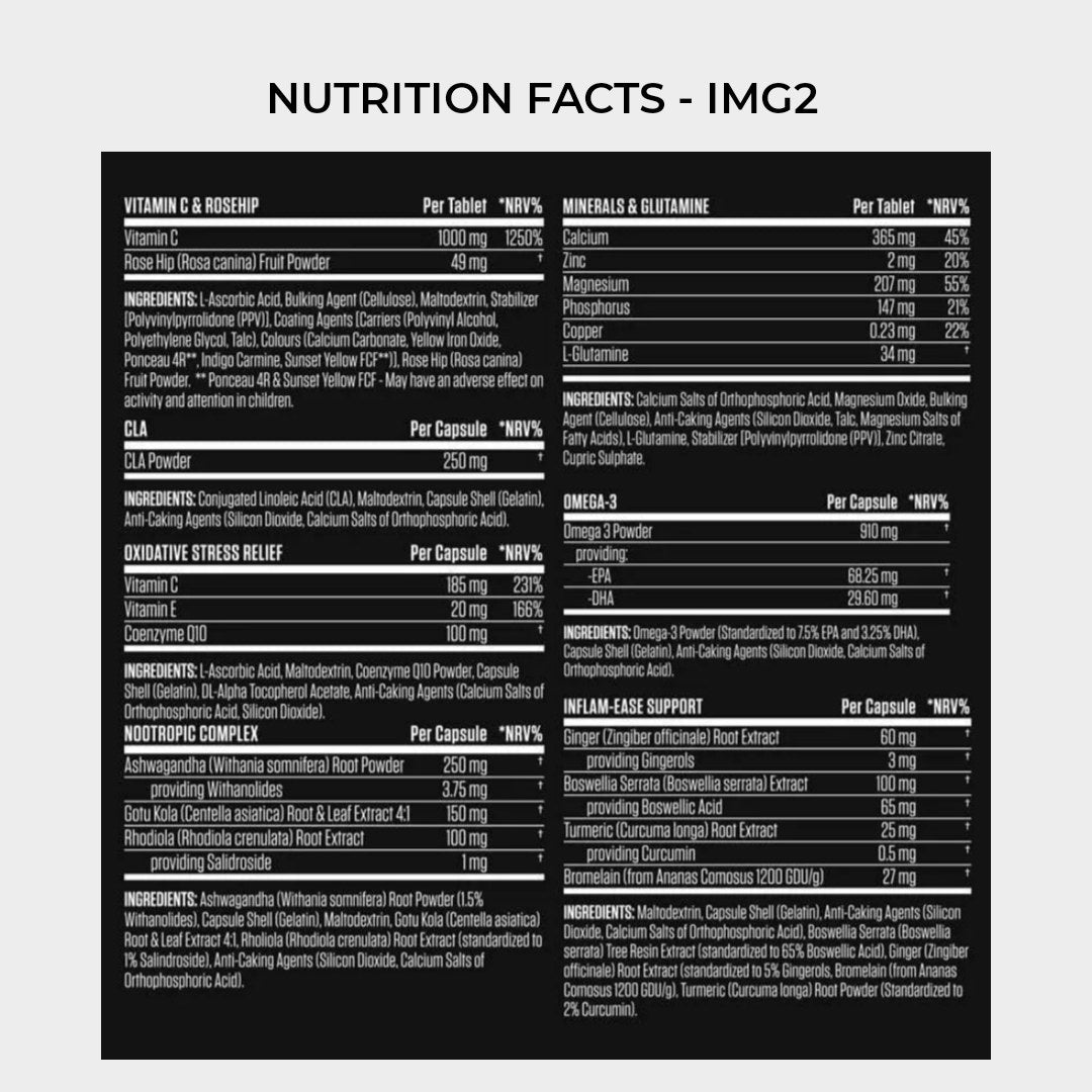 Nutrition facts applied nutrition black stak