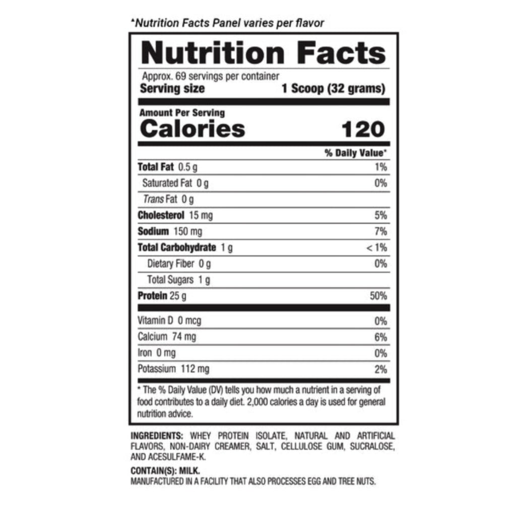 bpi iso hd 5lbs nutrition facts