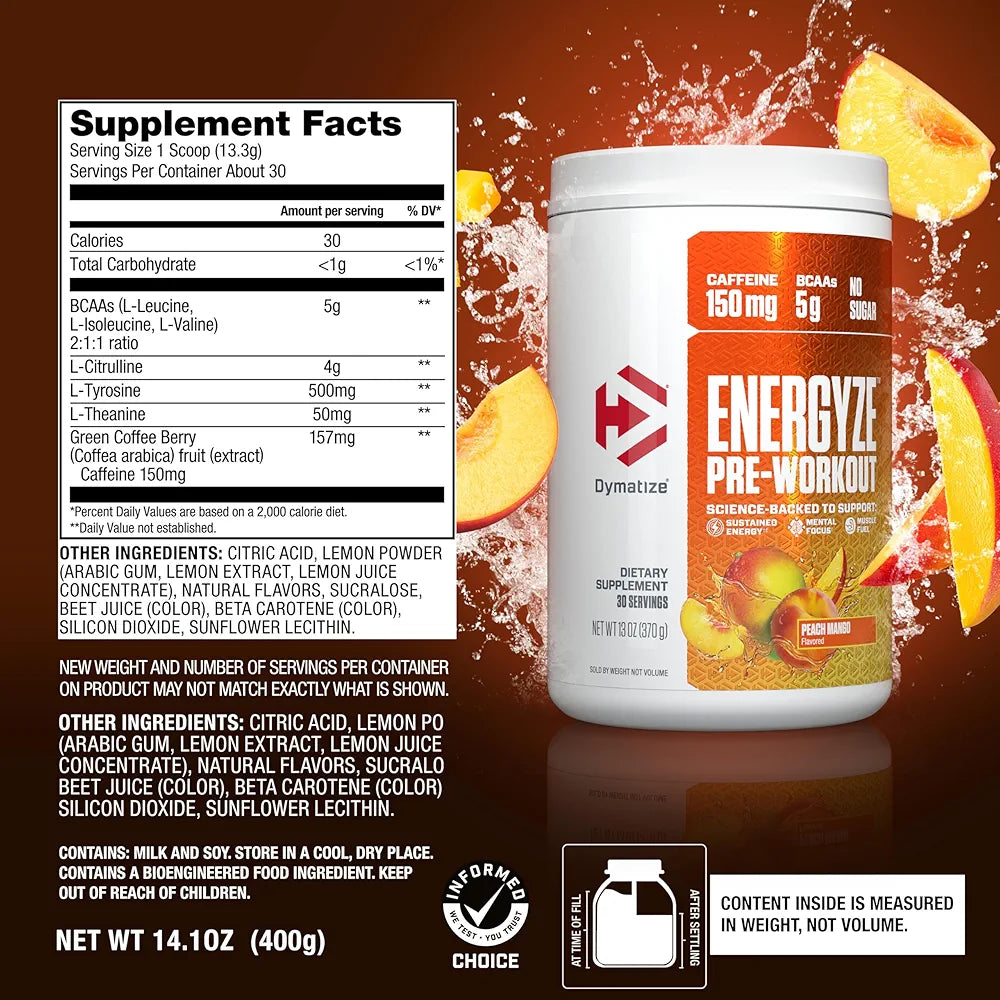 dymatize energyze preworkout nutrition facts
