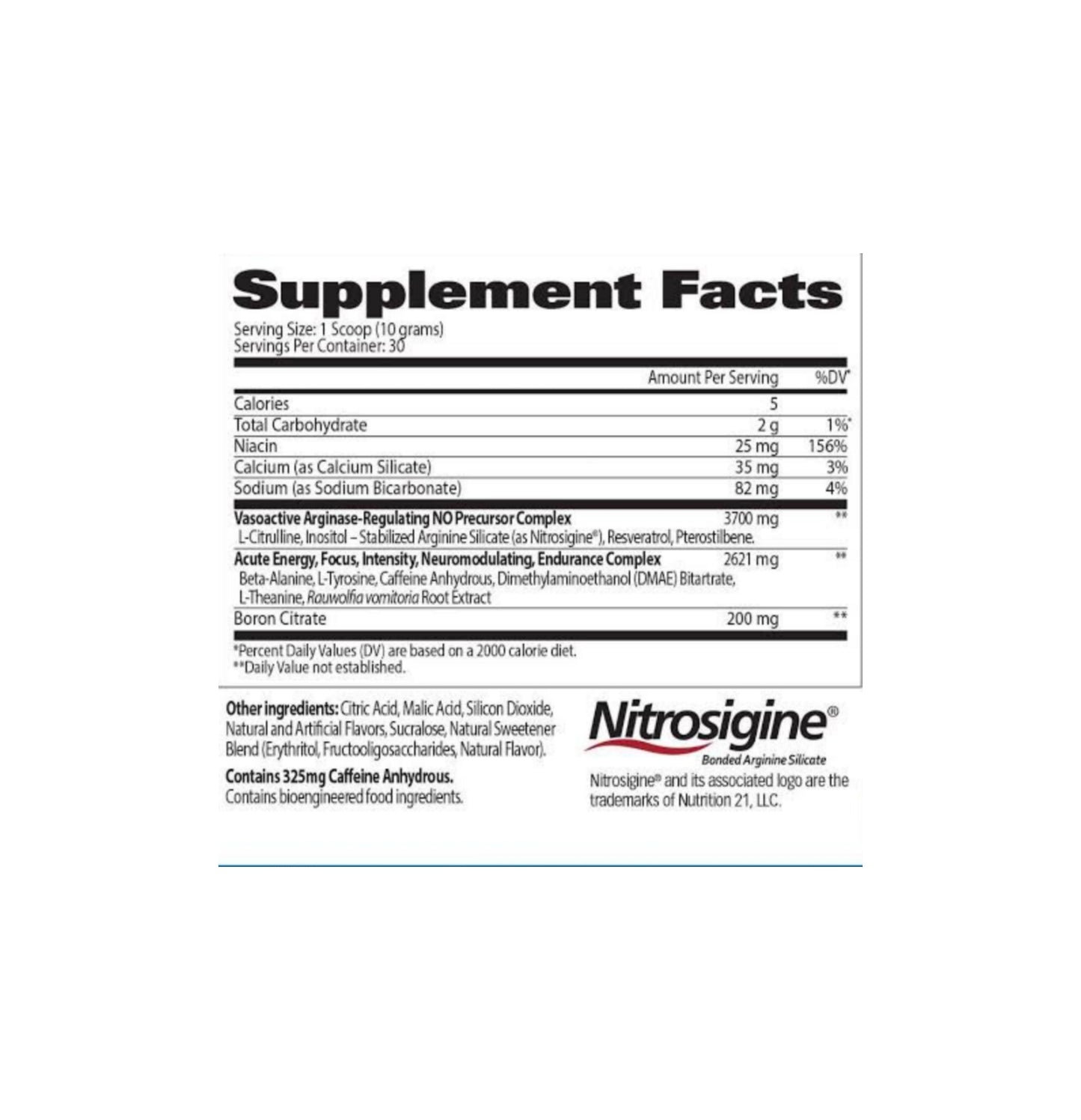 gat nitraflex preworkout nutrition facts