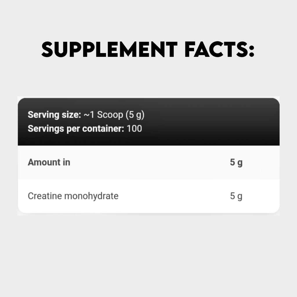 gold creatine 100 servings nutrition facts