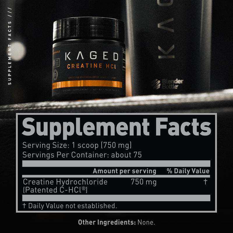 kaged creatine hcl 75 servings nutrition facts