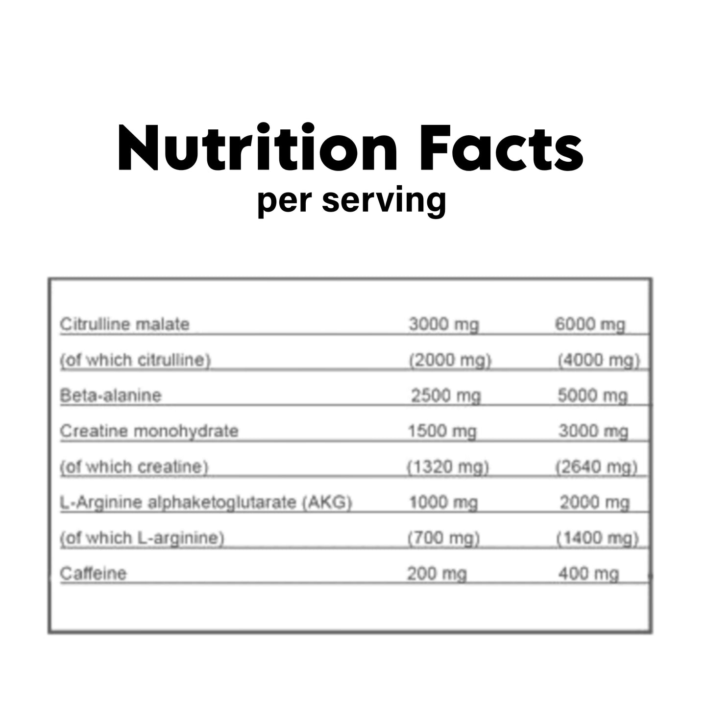 kevin levrone shaaboom pump 44 servings nutrition facts