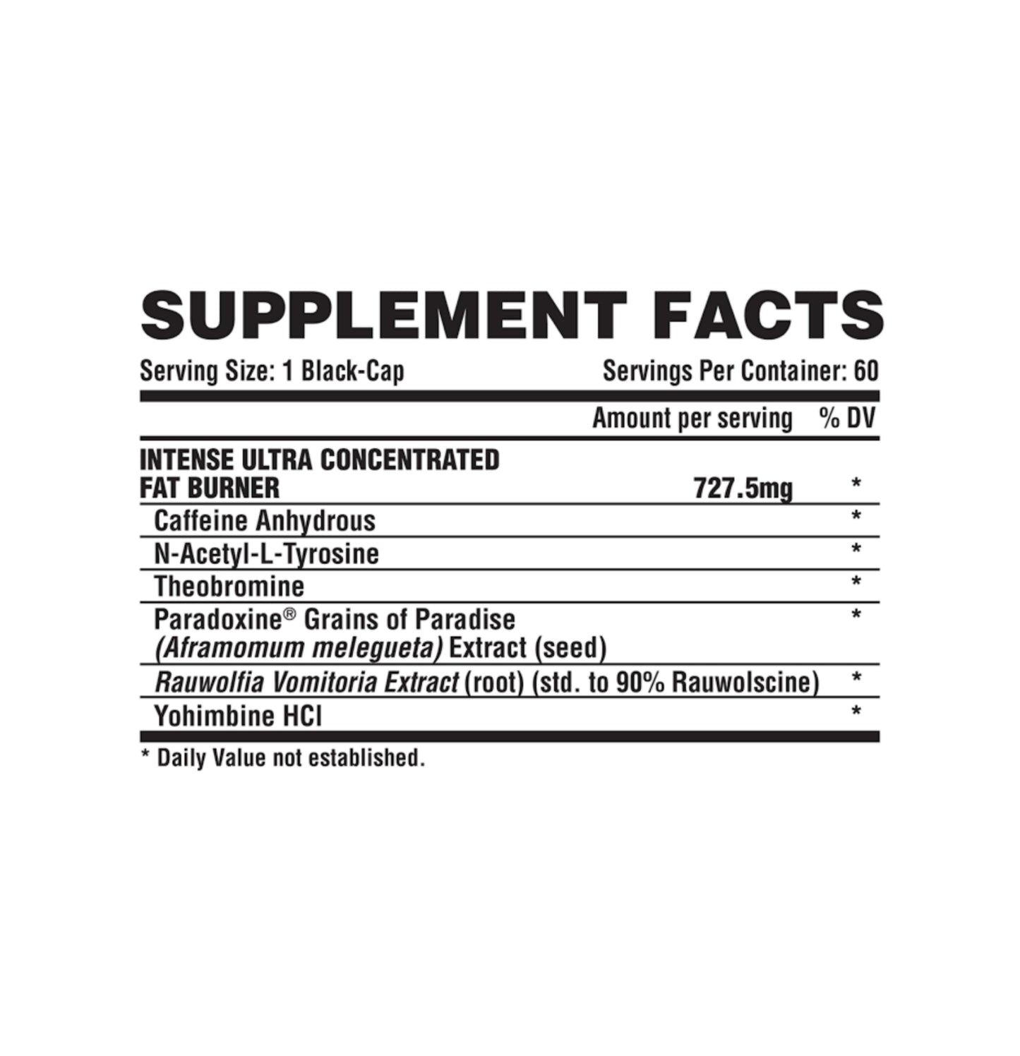 lipo6 intense ultra concentrate 60 caps nutrition facts