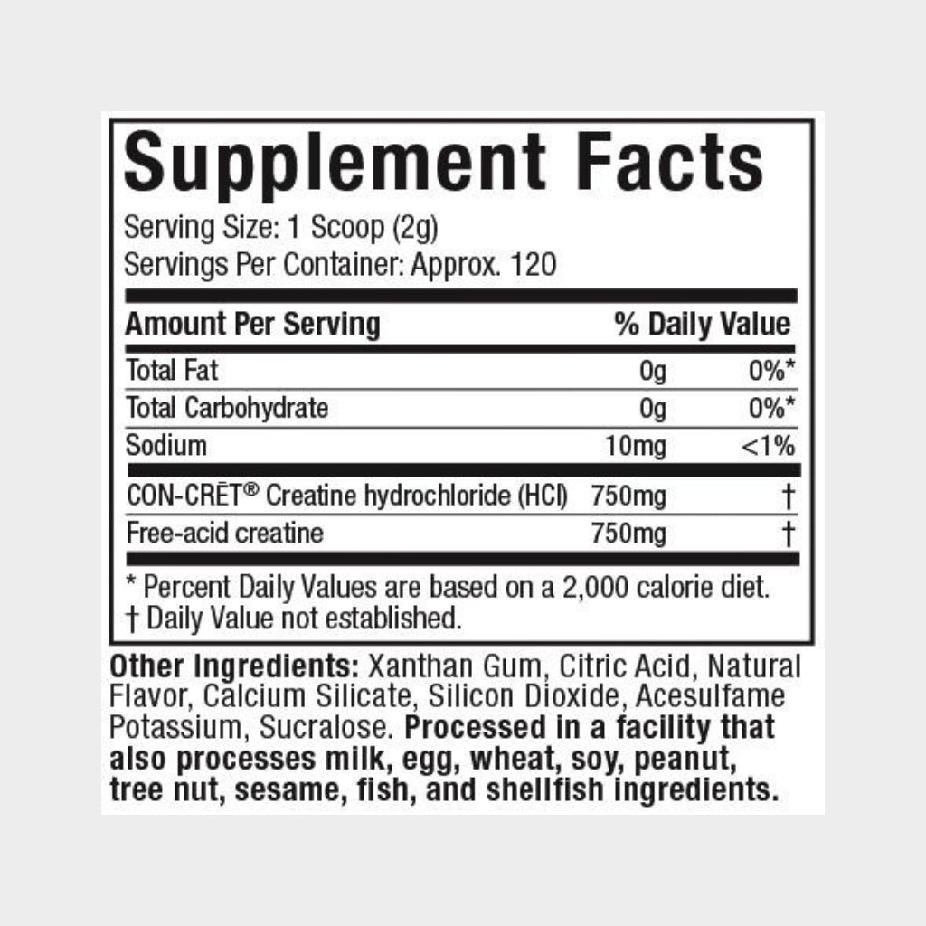 celltech creactor 120 servings nutrition facts