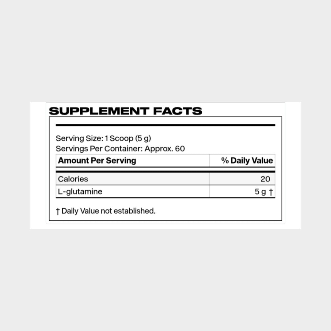 Nutrition facts of muscletech glutamine