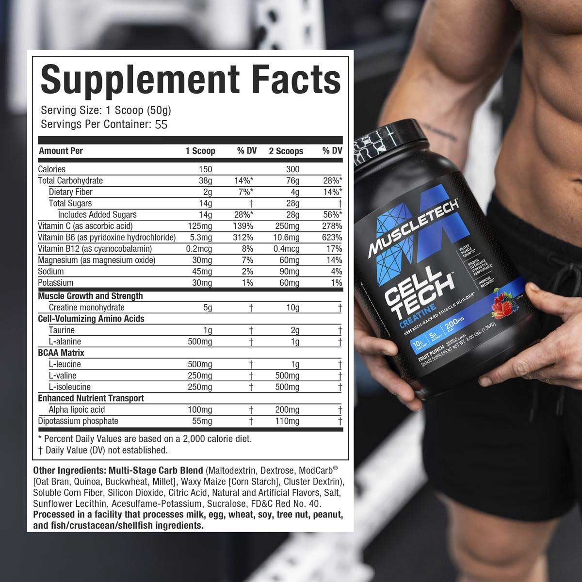 Nutrition facts of cell-tech creatine