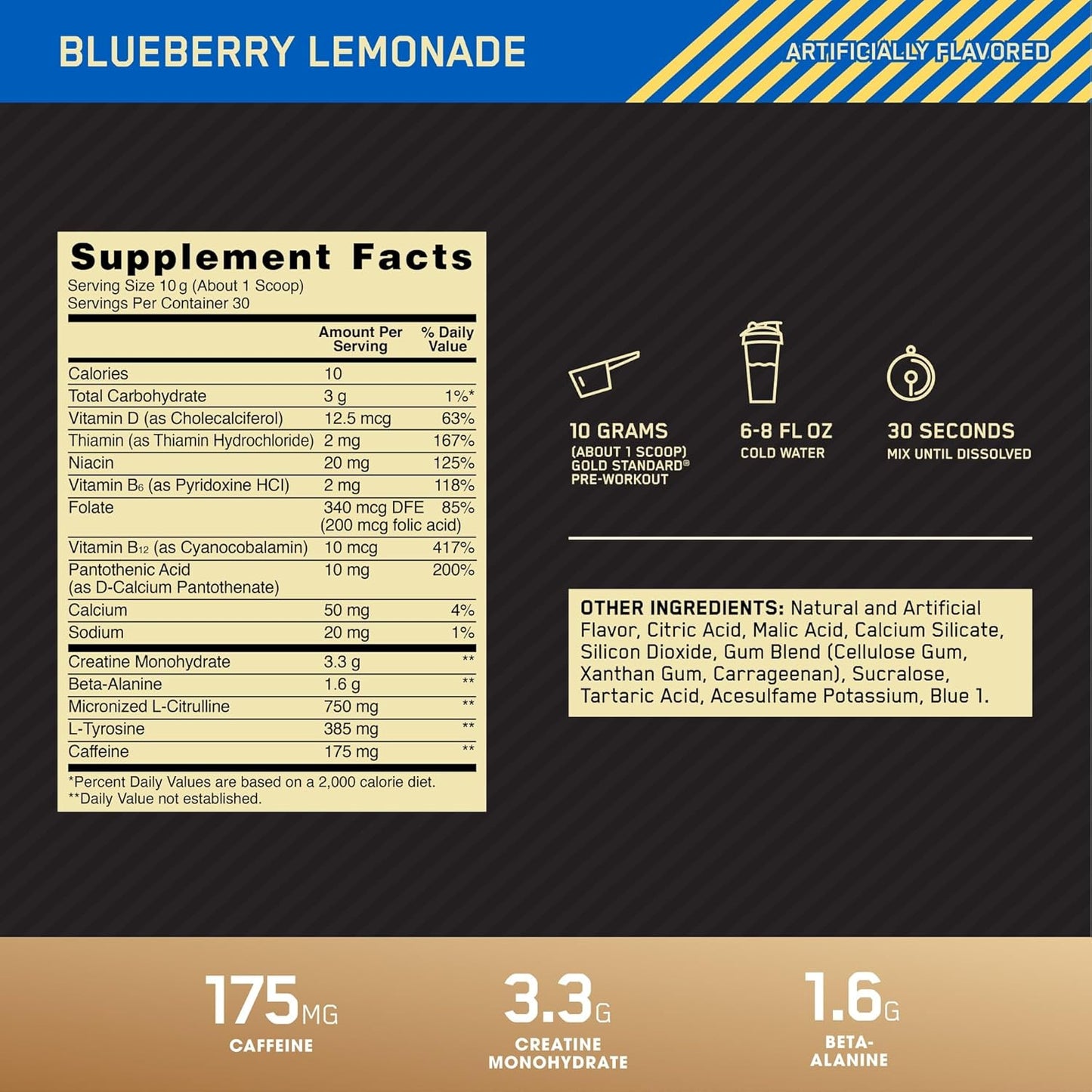 optimum nutrition gold standard preworkout nutrition facts pakistan