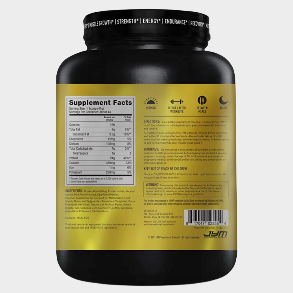 projym protein 4lbs nutrition facts