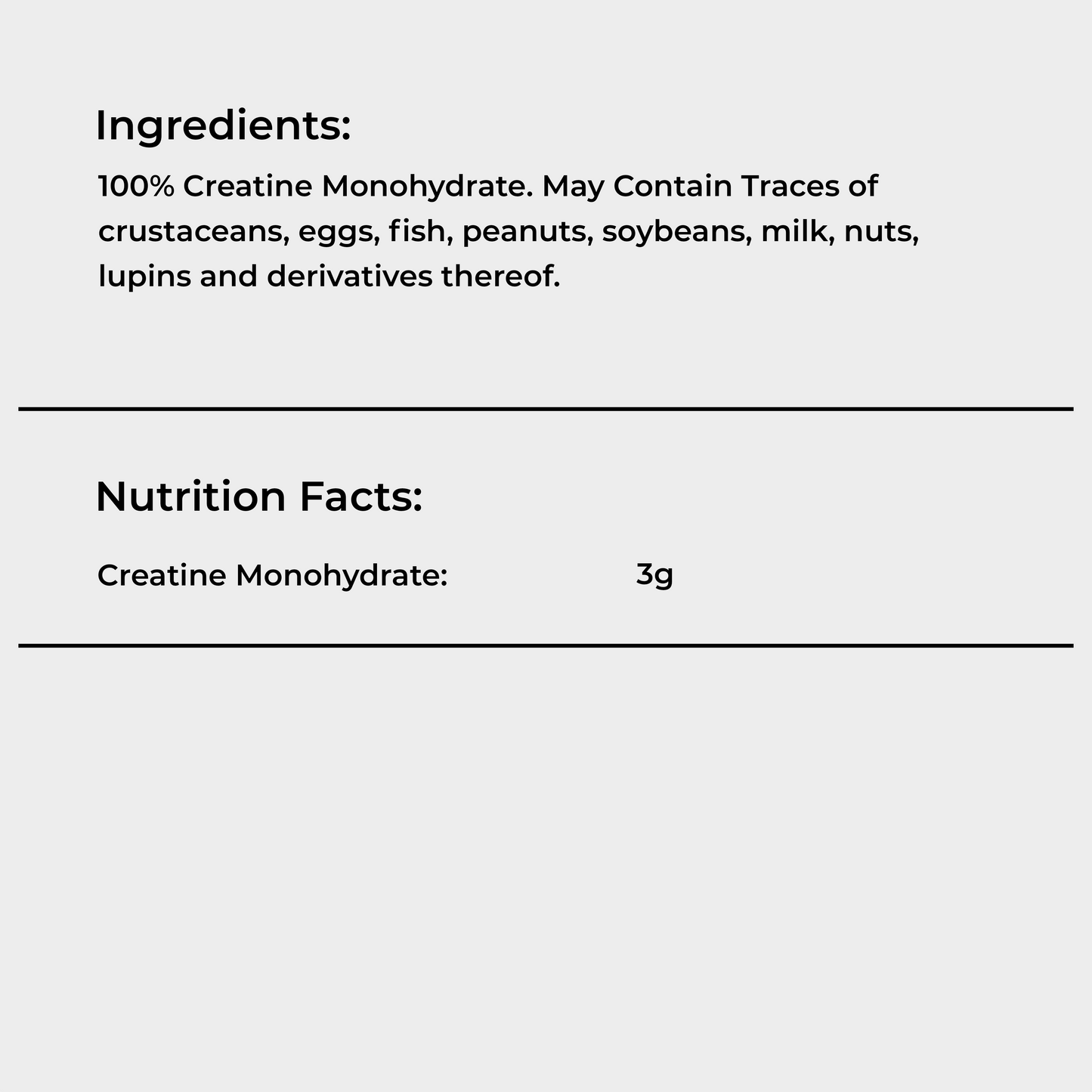 quamtrax pure creatine nutrition facts pakistan