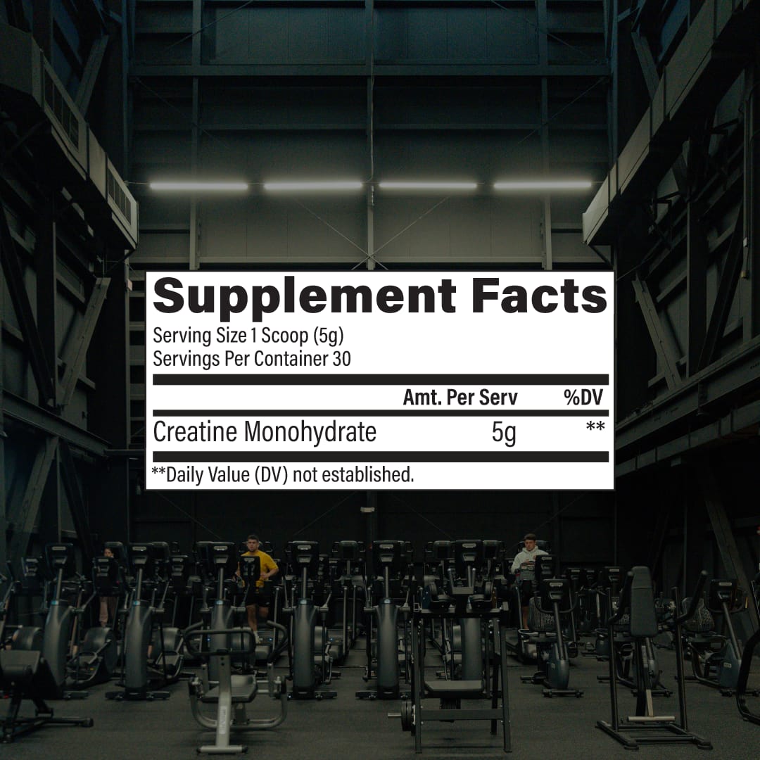 Nutrition facts of raw nutrition creatine monohydrate