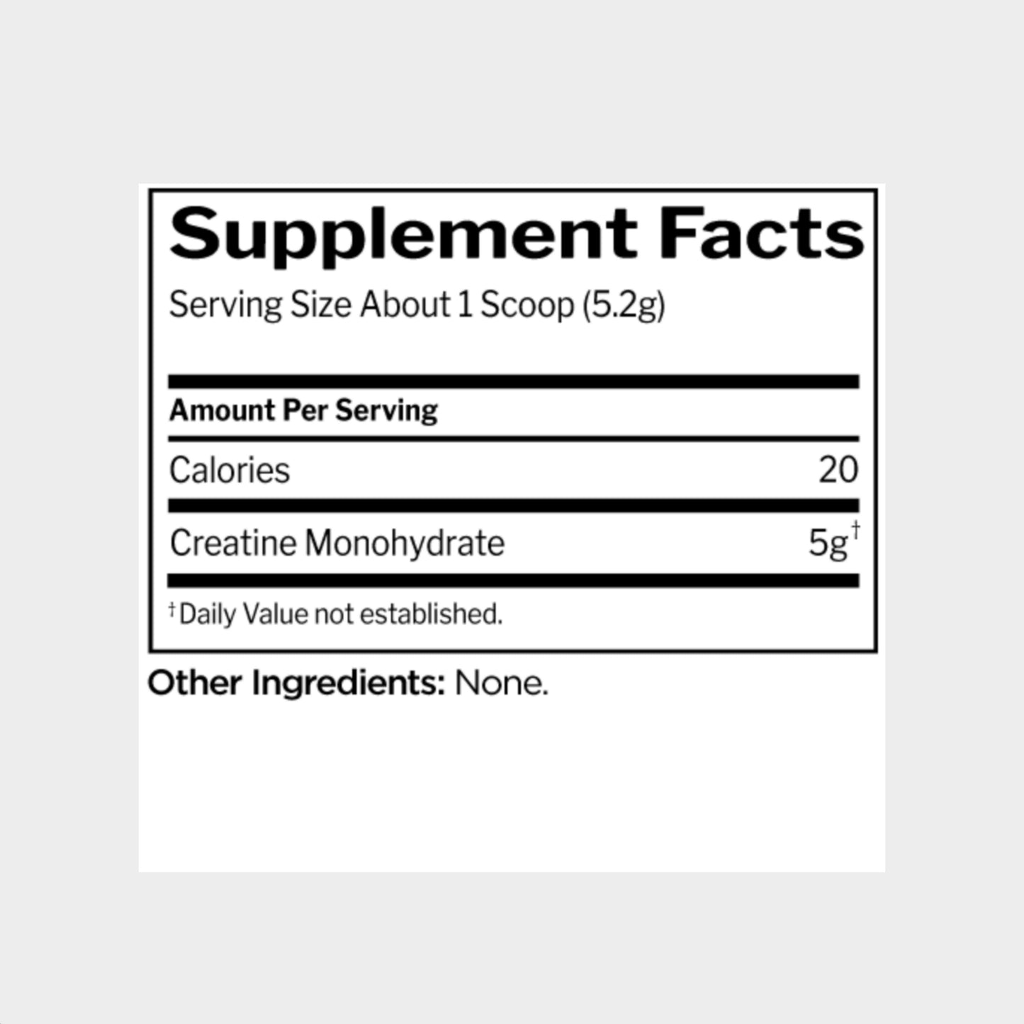 rule1 creatine 75 servings supplement facts