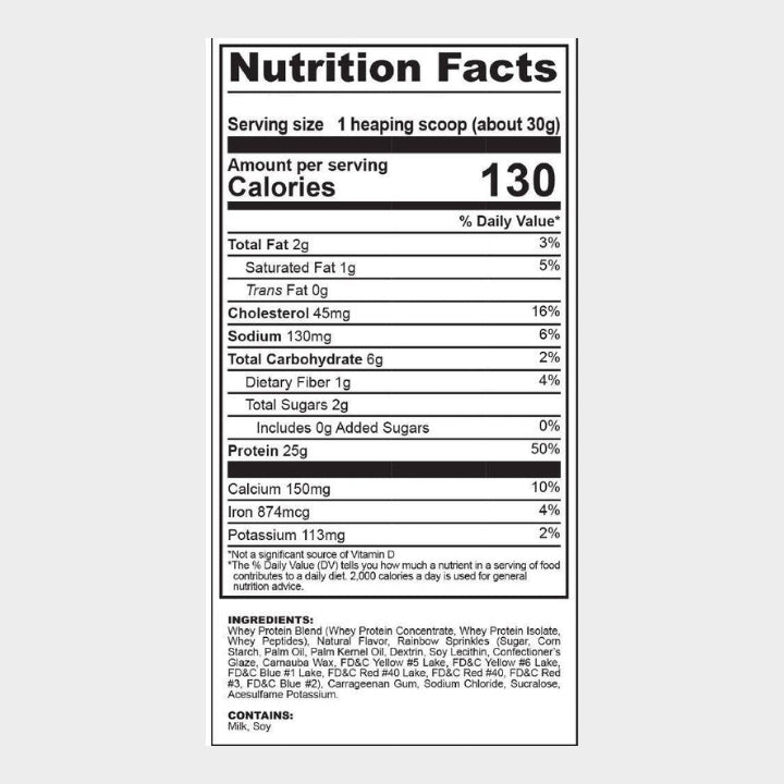 Nutrition Facts of Ultimate nutrition Prostar whey 2lb