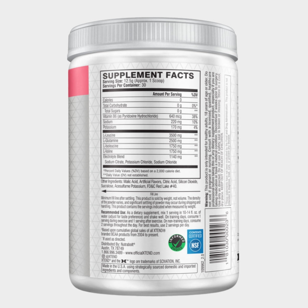 xtend original bcaa 30 servings nutrition facts