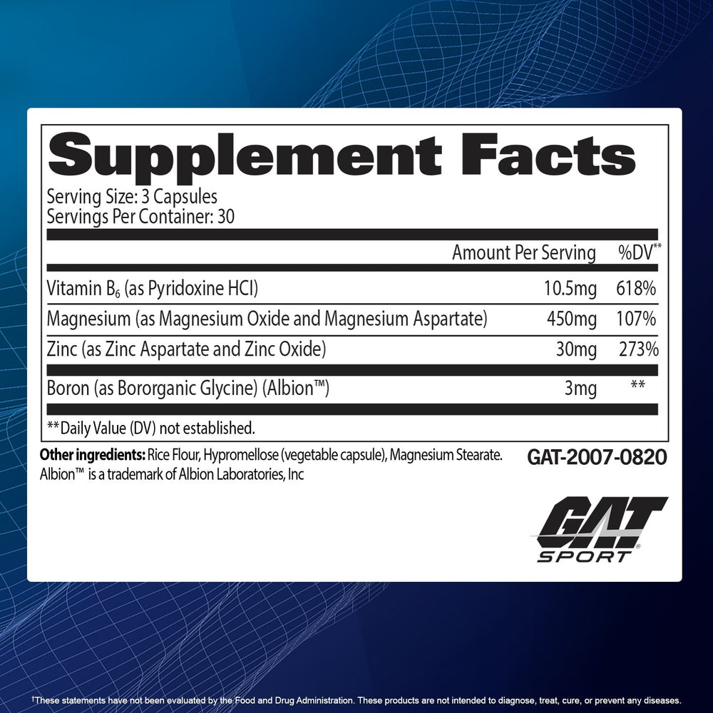 GAT Sports ZMAG-T Nutrition Facts