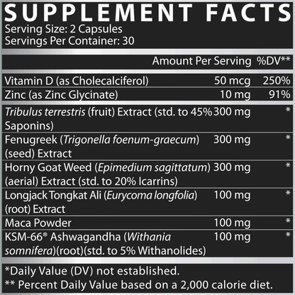 Nutrex T-UP Max Nutrition Facts