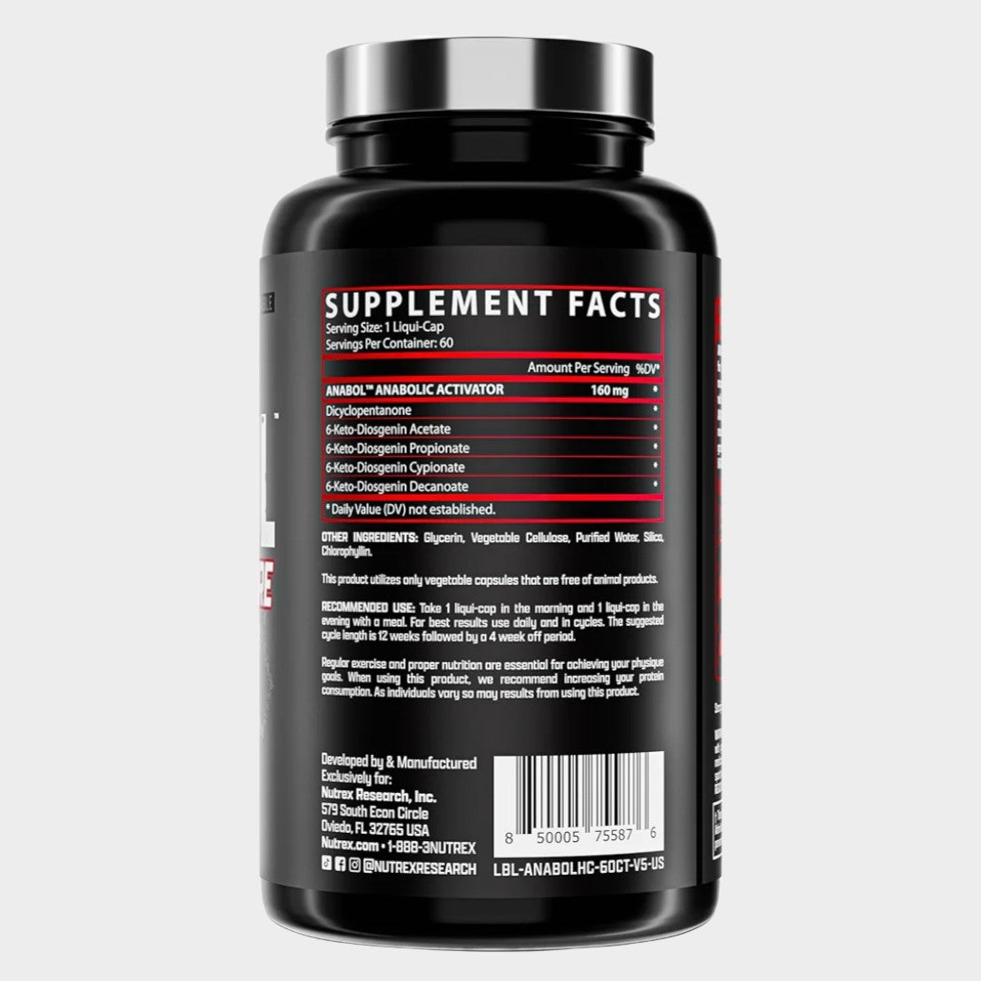 Nutrition facts of nutrex anabol hardcore