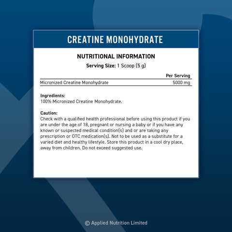 Nutrition Facts of Applied Nutrition Creatine