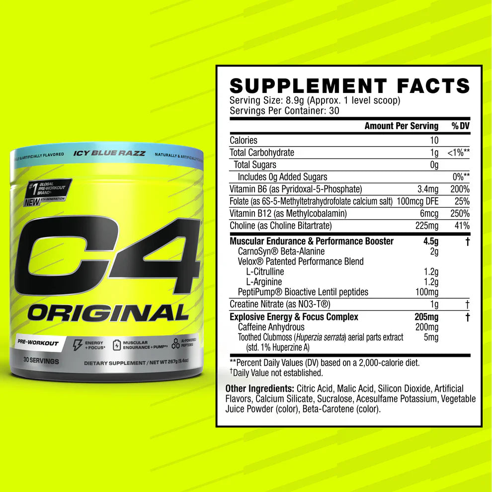 c4 original new formula nutrition facts
