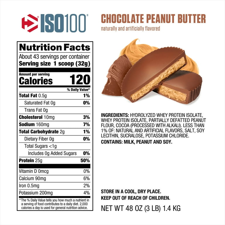 Nutrition facts of dymatize iso100 3lb