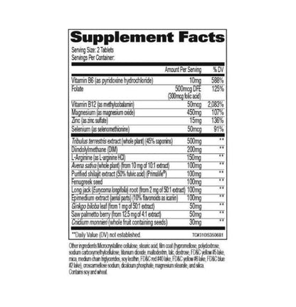 gat testrol gold es 60 tablets nutrition facts
