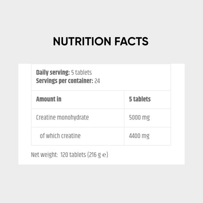 nutrition facts of gold creatine chews