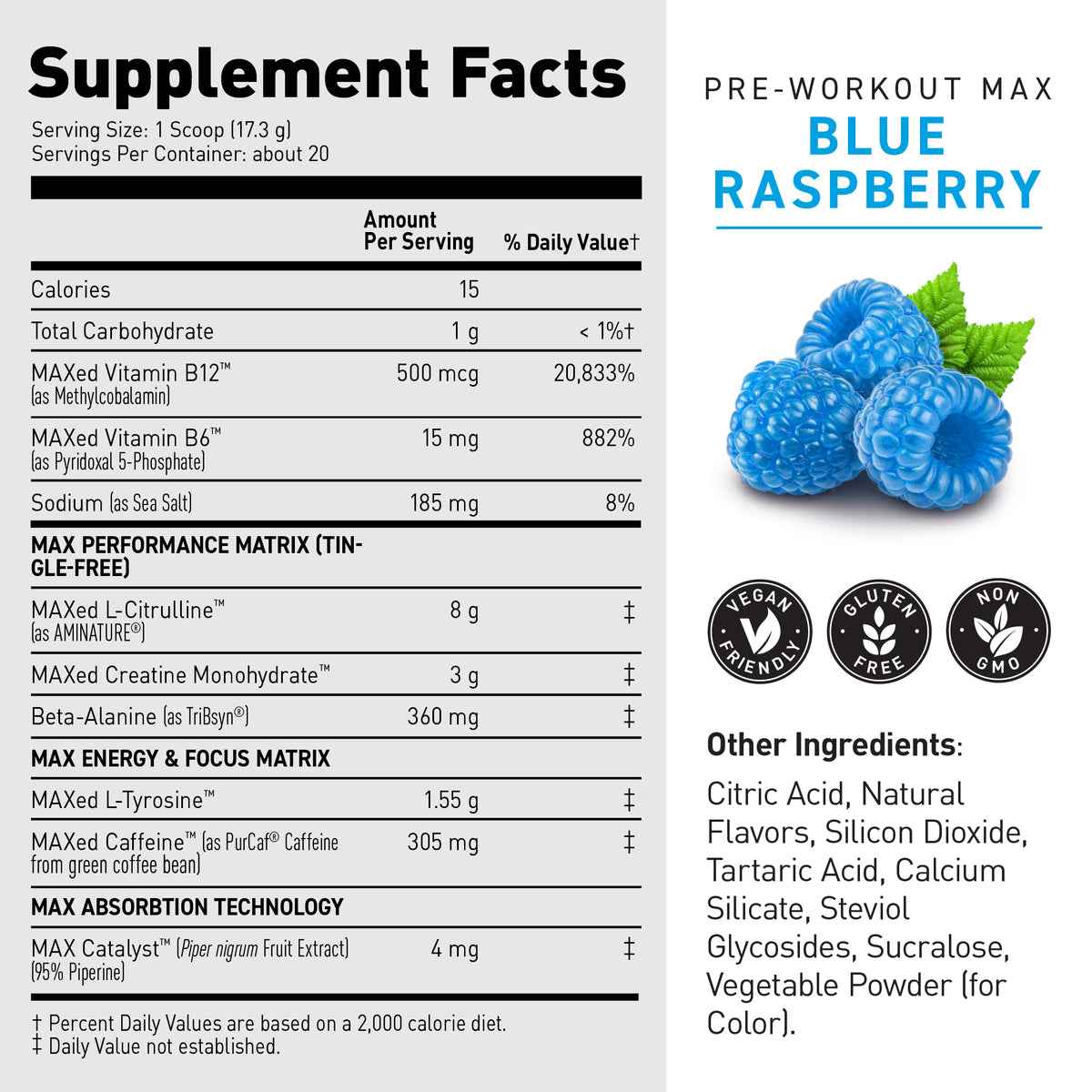 Nutrition Facts of Kaged Pre-Workout Max
