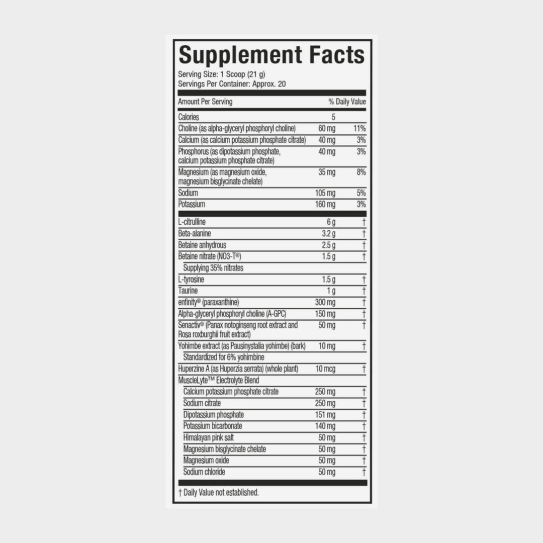 Nutrition facts of muscletech euphoriq v2