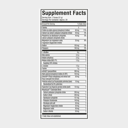 Nutrition facts of muscletech euphoriq v2