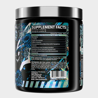 Nutrition facts of Nutrex Outrage Pre-Workout