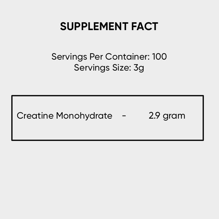 Nutrition Facts of Oneraw Creatine