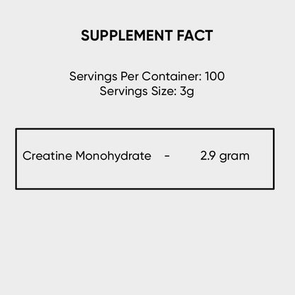 Nutrition Facts of Oneraw Creatine