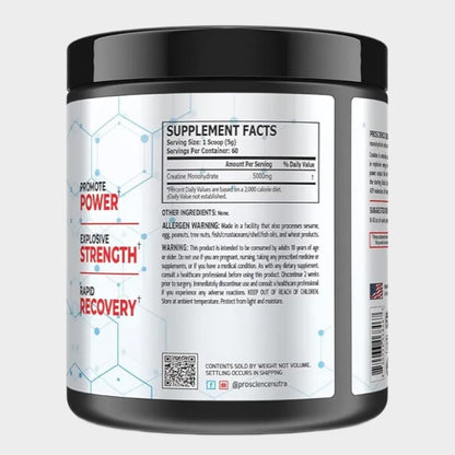 Nutrition facts of proscience creatine