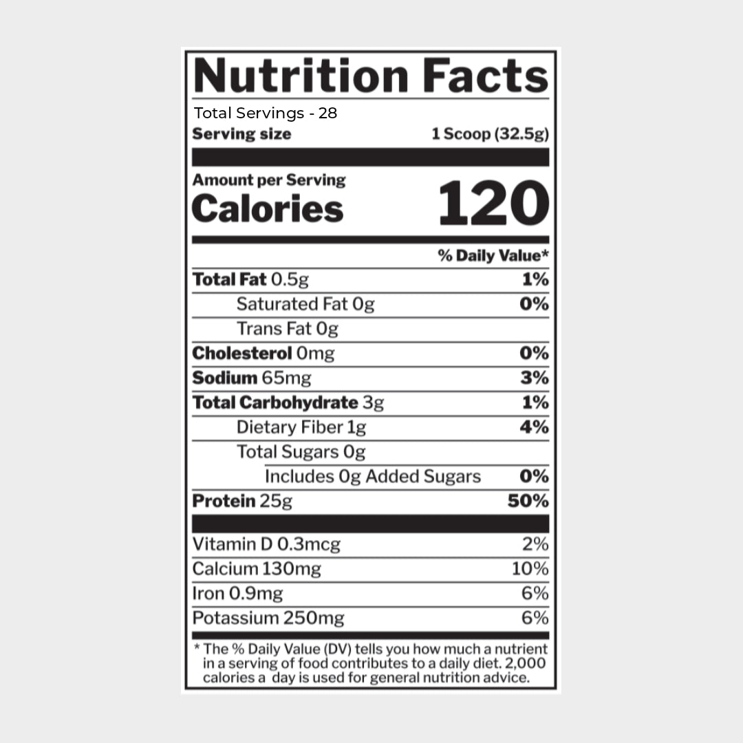 nutrition facts of rule 1 isolate protein