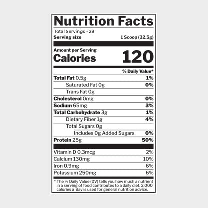 nutrition facts of rule 1 isolate protein