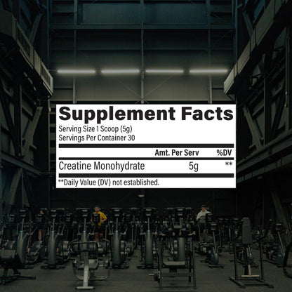 Nutrition facts of raw nutrition creatine monohydrate