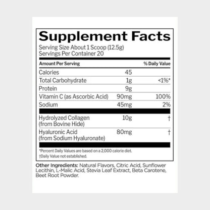 Nutrition Facts of Rule1 Collagen