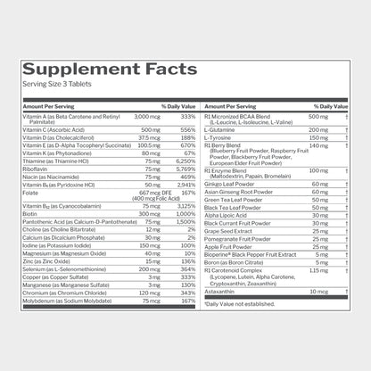 Rule1 Men Multivitamin Nutrition Facts