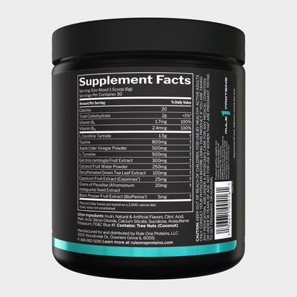 Nutrition Facts of Rule 1 Lean
