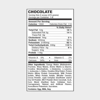 Russian Bear Xtreme 10000 Nutrition Facts