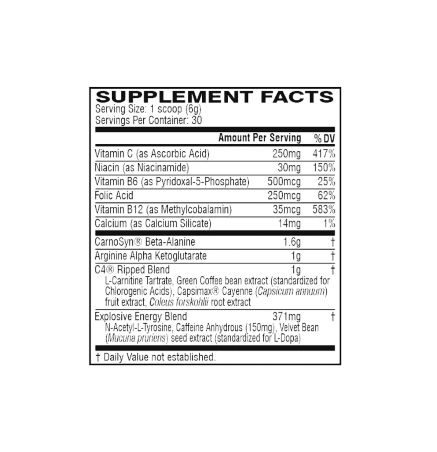 C4 RIPPED PRE-WORKOUT 30-SERVINGS