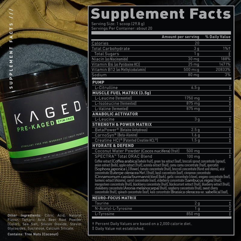 PRE-KAGED STIM FREE 20-SERVINGS